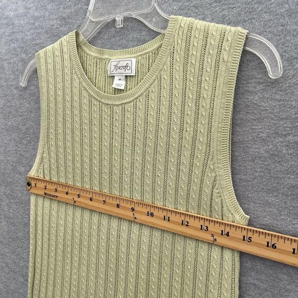 Foxcroft Cardigan Sweater Twin Set Size M Supima Cotton Pointelle Cable Knit - Picture 10 of 16